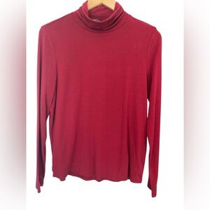 Eileen Fisher size Medium Red Long Sleeve turtleneck top